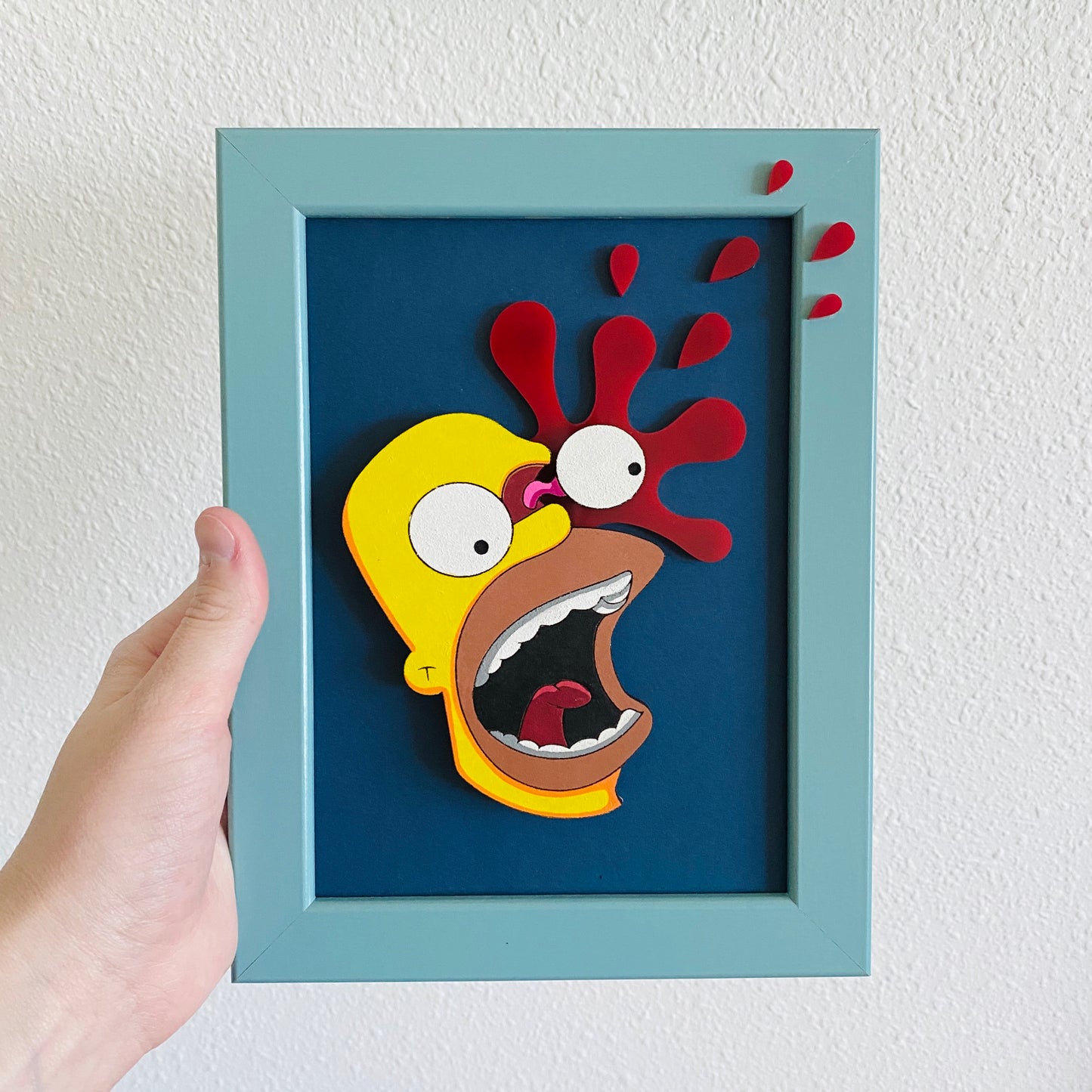 Exploding Eye Homer Framed Painting