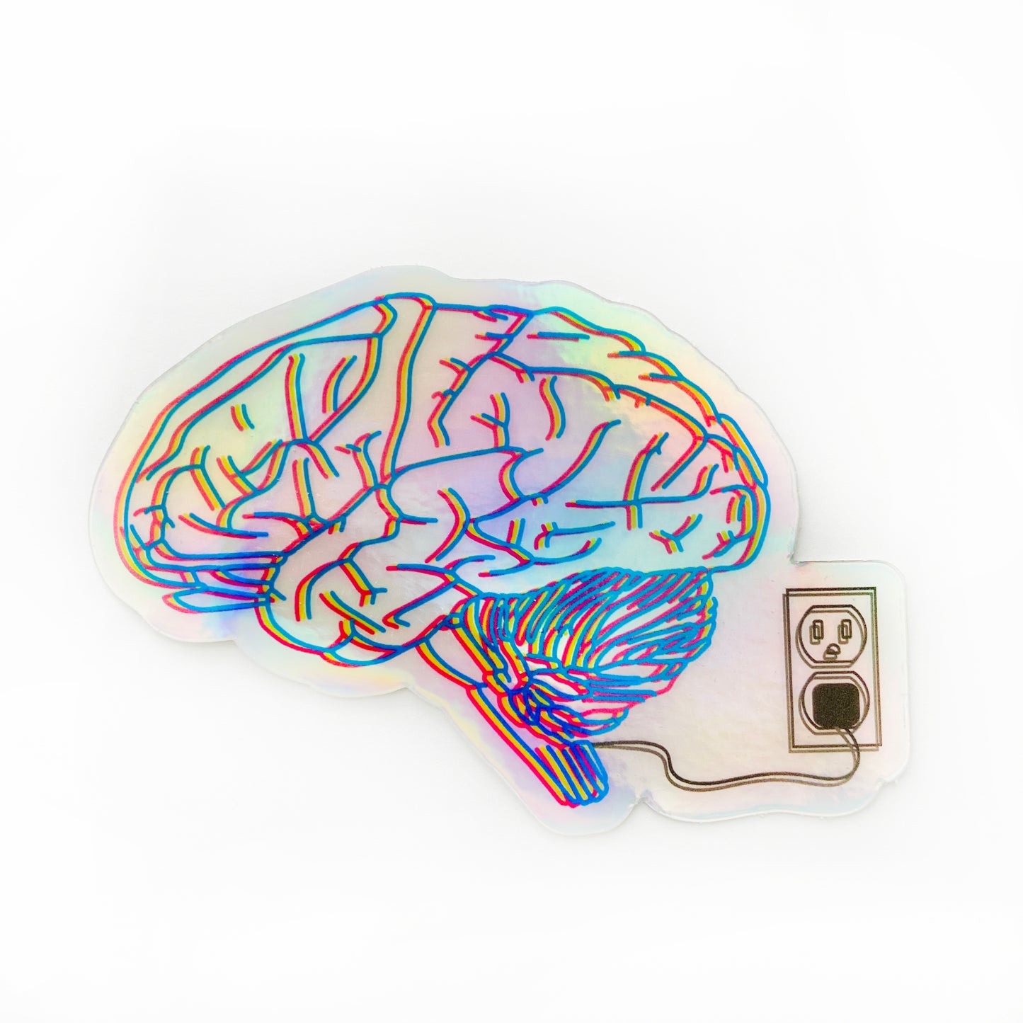 Holographic Electrified Brain Sticker