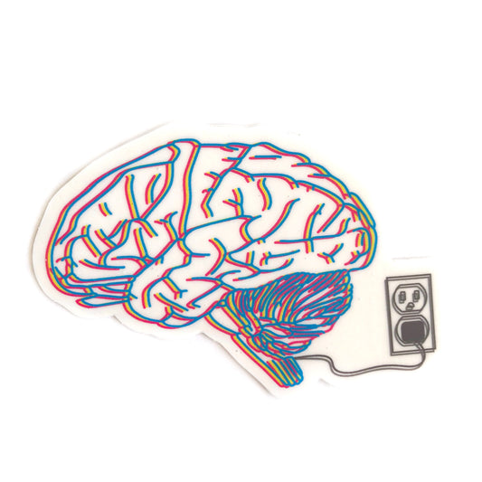 Electrified Brain Sticker