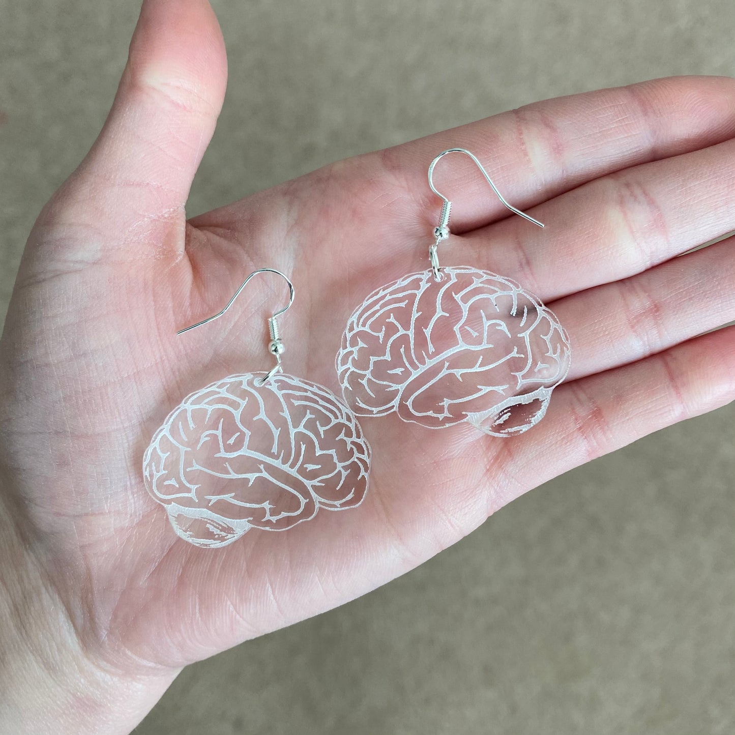 Clear Brain Earrings