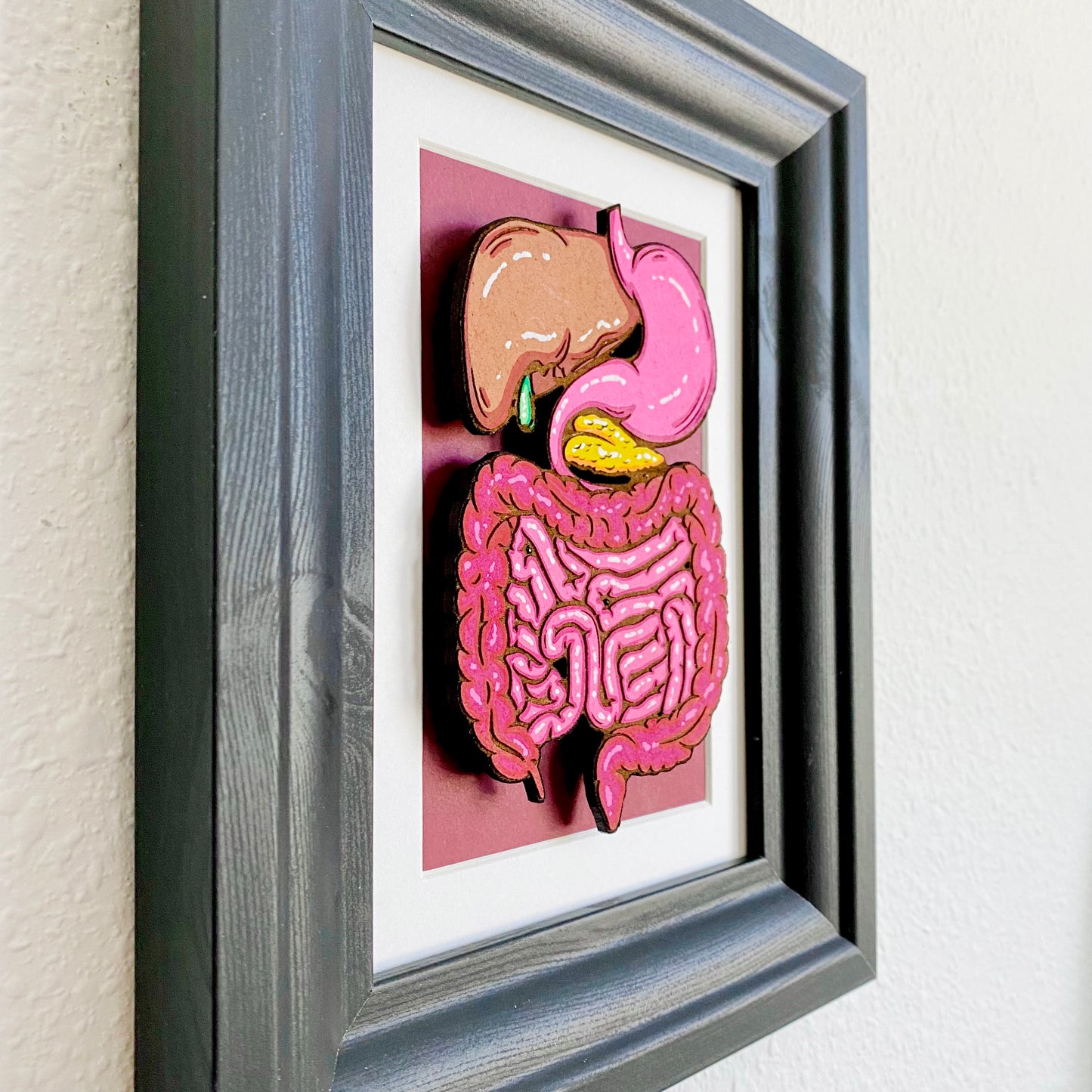 Digestive System Woodcut Framed Painting – Savannah Magnolia